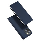 DUX DUCIS Skin Pro Faux Leather Wallet Flip Case for Apple iPhone 15 - Blue