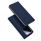 DUX DUCIS Skin Pro Faux Leather Wallet Flip Case for Xiaomi 14 Pro - Blue