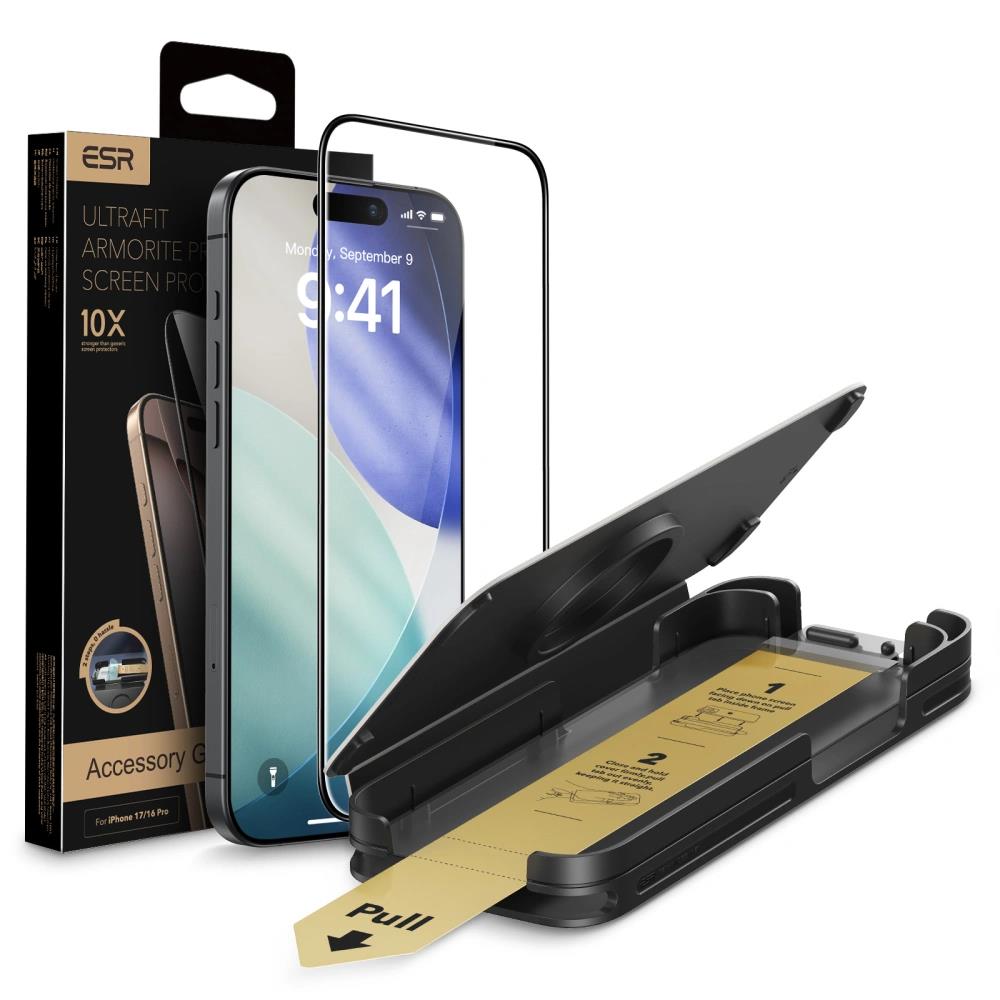 ESR Armorite Pro Ultrafit Tough Tempered Glass Screen Protector for Apple iPhone 17 Pro - Black Edge