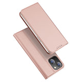DUX DUCIS Skin Pro Faux Leather Wallet Flip Case for Apple iPhone 15 - Rose Gold