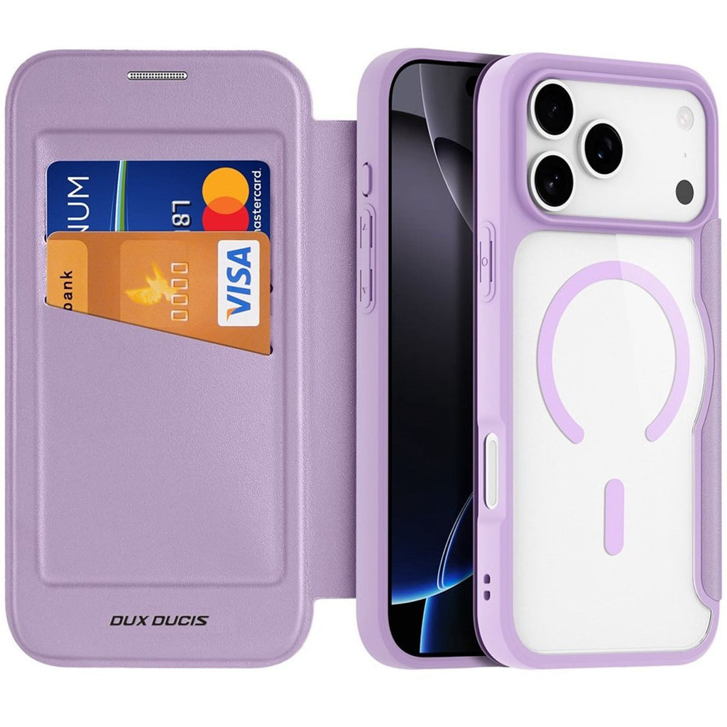 DUX DUCIS Skin X Pro MagSafe Flip Wallet Case for Apple iPhone 17 Pro Max - Purple