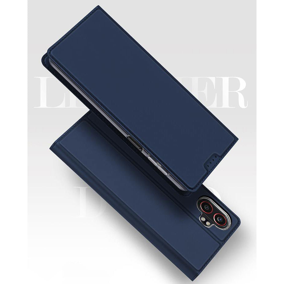 DUX DUCIS Skin Pro Faux Leather Wallet Flip Case for Samsung Galaxy Xcover 7 Pro - Blue