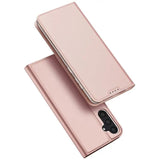 DUX DUCIS Skin Pro Faux Leather Wallet Flip Case for Samsung Galaxy S24 - Rose Gold