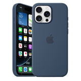 Official Apple Silicone Magsafe Rear Case Cover for iPhone 16 Pro Max -Denim