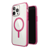 Speck® Presidio Perfect Clear Impact Geometry Magsafe Case for Apple iPhone 14 Pro Max - Clear/Pink
