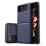 DUX DUCIS Venice Leather Patterned Case Cover for Samsung Galaxy Z Flip4 5G - Blue