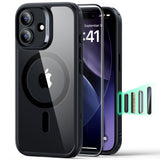ESR Classic Hybrid Magsafe Tough Rear Case & Tempered Glass Screen Protector for Apple iPhone 17 - Clear/Black