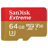 SanDisk 64GB Extreme Micro SDHC UHS-I U3 4K 90MB/S Memory Card Class 10 With Adapter