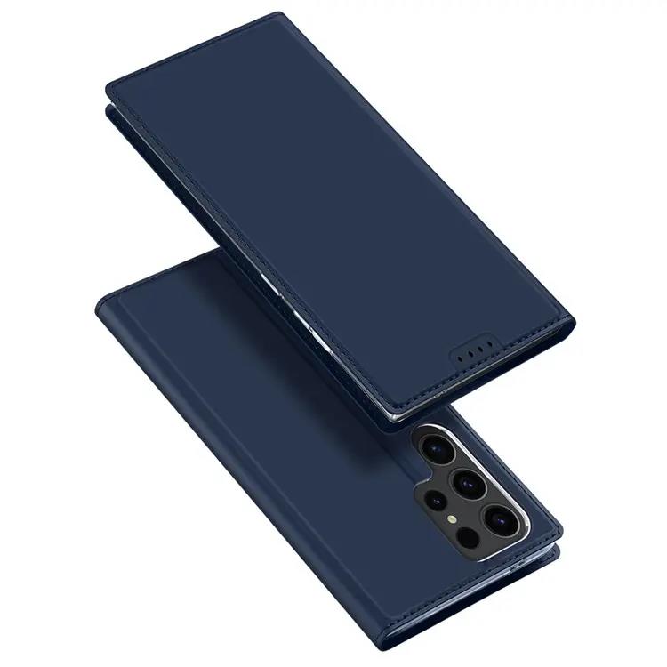 DUX DUCIS Skin Pro Faux Leather Wallet Flip Case for Samsung Galaxy S24 Ultra - Blue
