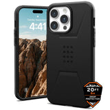 Urban Armor Gear (UAG) Civilian MagSafe Tough Case for iPhone 15 Pro Max- Black