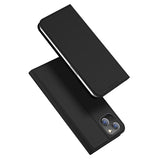 DUX DUCIS Skin Pro Faux Leather Wallet Flip Case for Apple iPhone 15 Plus - Black