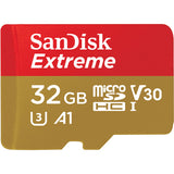 2 Pack SanDisk 32GB Extreme Micro SDHC UHS-I 4K UHD 100MB/S Memory Card Class 10 With Adapter