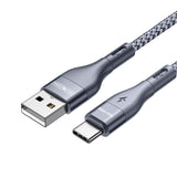 DUZZONA Fast Charge USB-A to USB-C 100cm (1m) Braided Cable - Grey