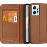 Dux Ducis Skin X2 Tough Rugged Flip Wallet Case for Xiaomi Redmi Note 12 4G - brown