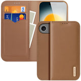DUX DUCIS Genuine Real Leather Flip RFID Wallet Case for Apple iPhone 17 Air - Brown