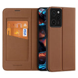 DUX DUCIS Skin X2 Tough Rugged Flip Wallet Case for Xiaomi Redmi Note 12 Pro 5G / Poco X5 Pro 5G - Brown