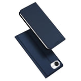 DUX DUCIS Skin Pro Faux Leather Wallet Flip Case for Apple iPhone 16e - Blue