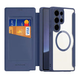 DUX DUCIS Skin X Pro Magnetic Flip Wallet Case for Samsung Galaxy S25 Ultra - Blue
