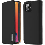 DUX DUCIS Real Genuine Leather Flip Wallet Case for Apple iPhone 12/ 12 Pro - Black