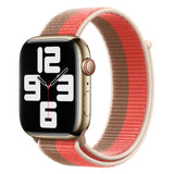 Official Apple Watch 1 2 3 4 5 6 7 8 9 SE Ultra 1&2 Sport Loop Band Strap for 42, 44, 45 & 49mm - Pink Pomelo/Tan