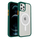 Armoured™ Shield MagSafe Tough Case for Apple iPhone 14 & 13 - Green (Orange Buttons)