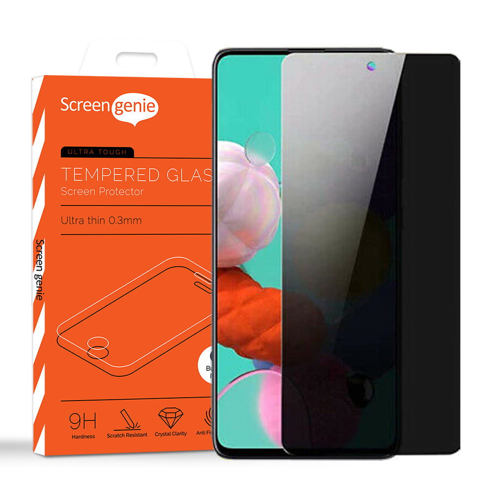 Privacy Screen Samsung A71 Gorilla Glass Screen Protector Anti Spy