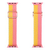 DUX DUCIS Nylon Strap for Apple Watch 1 2 3 4 5 6 7 SE (38MM/40MM/41MM) - Pink/Yellow