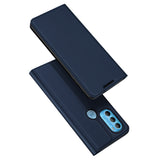 DUX DUCIS Skin Pro Faux Leather Wallet Flip Case for Motorola Moto G71 5G - Blue