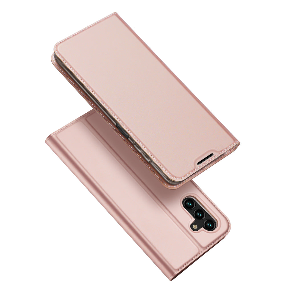 DUX DUCIS Skin Pro Faux Leather Wallet Flip Case for Samsung Galaxy A13 5G, Rose Gold