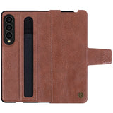 Nillkin Aoge Leather with Pen Holder Case for Samsung Galaxy Z Fold4 5G - Brown