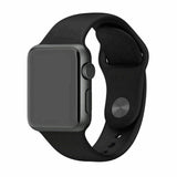 Official Apple Watch SE 7 6 5 4 3 2 1 Black Silicone Band Strap for 38, 40 & 41mm
