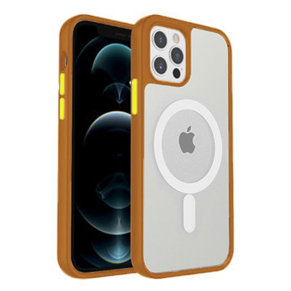 Armoured™ Shield MagSafe Tough Case for Apple iPhone 14 Pro Max - Ochre & Yellow Buttons