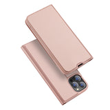 DUX DUCIS Skin Pro Faux Leather Wallet Flip Case for Apple iPhone 13 Pro - Rose Gold