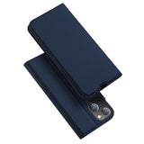 DUX DUCIS Skin Pro Faux Leather Wallet Flip Case for Apple iPhone 14 & 13 - Blue