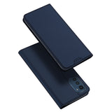 DUX DUCIS Skin Pro Faux Leather Wallet Flip Case for Motorola Moto E32 - Blue