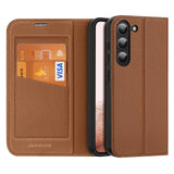 DUX DUCIS Skin X2 Tough Flip Wallet Stand Case for Samsung Galaxy S23+ (Plus) - Brown