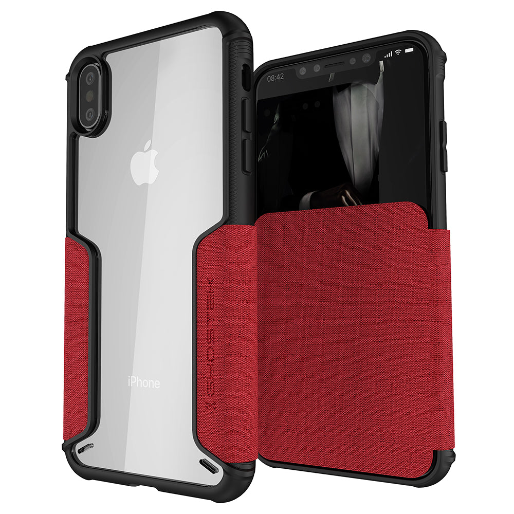 Ghostek EXEC3 Tough Flip Card Wallet Case Cover for Apple iPhone XS Max - Red