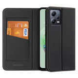 DUX DUCIS Skin X2 Tough Rugged Flip Wallet Case for Xiaomi Redmi Note 12 5G / Poco X5 5G - Black