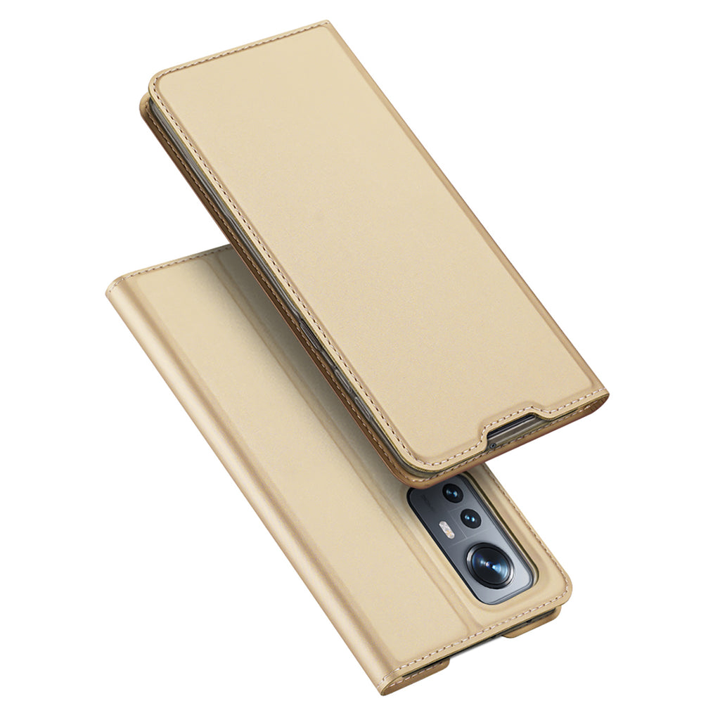 DUX DUCIS Skin Pro Faux Leather Wallet Flip Case for Xiaomi 12 / 12X / 12S- Gold