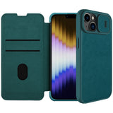 Nillkin Qin Pro Vegan Leather Lens Protector Case for iPhone 14 - Exuberant Green