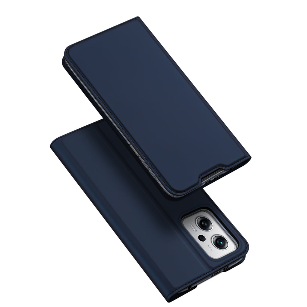 DUX DUCIS Skin Pro Faux Leather Wallet Flip Case for Xiaomi Poco X4 GT - Blue