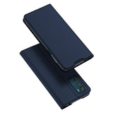 DUX DUCIS Skin Pro Faux Leather Wallet Flip Case for Motorola Moto G42 - Blue