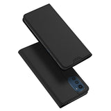 DUX DUCIS Skin Pro Faux Leather Wallet Flip Case for Motorola Moto E32 - Black