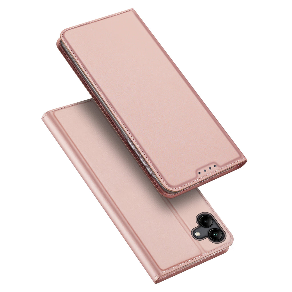 DUX DUCIS Skin Pro Faux Leather Wallet Flip Case for Samsung Galaxy A04 - Rose Gold