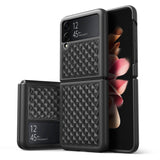 DUX DUCIS Venice Leather Patterned Case Cover for Samsung Galaxy Z Flip4 5G - Black