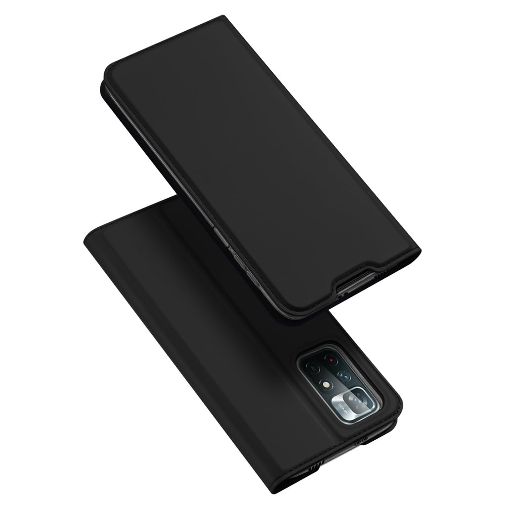 DUX DUCIS Skin Pro Faux Leather Wallet Flip Case for Xiaomi Poco M4 Pro 5G - Black
