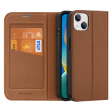 DUX DUCIS Skin X2 Tough Rugged Flip Wallet Case for Apple iPhone 14 Plus - Brown