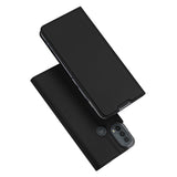 DUX DUCIS Skin Pro Faux Leather Wallet Flip Case for Motorola Moto E20 / E30 / E40 - Black