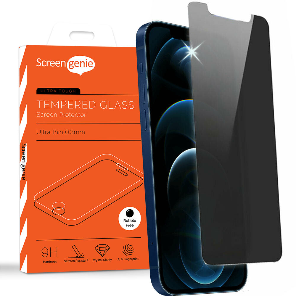 Screen Genie Privacy Tempered Glass Screen Protector for Apple iPhone 12 & 12 Pro