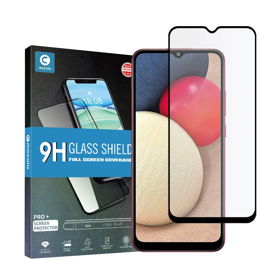 Mocolo TG+ Full Tempered Glass Screen Protector for Samsung Galaxy A02S - Black